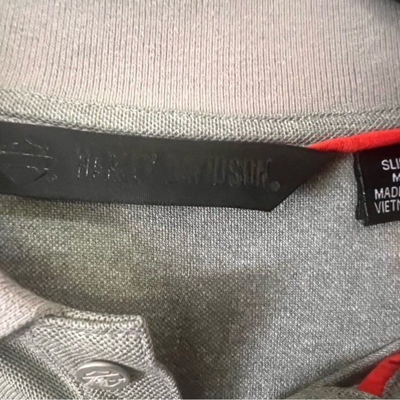 Harley-Davidson Gray Polo with Orange Accent - Picture 4 of 10